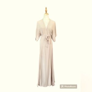 Reformation Winslow Crepe Wrap Maxi Dress Champagne Women’s Size Small